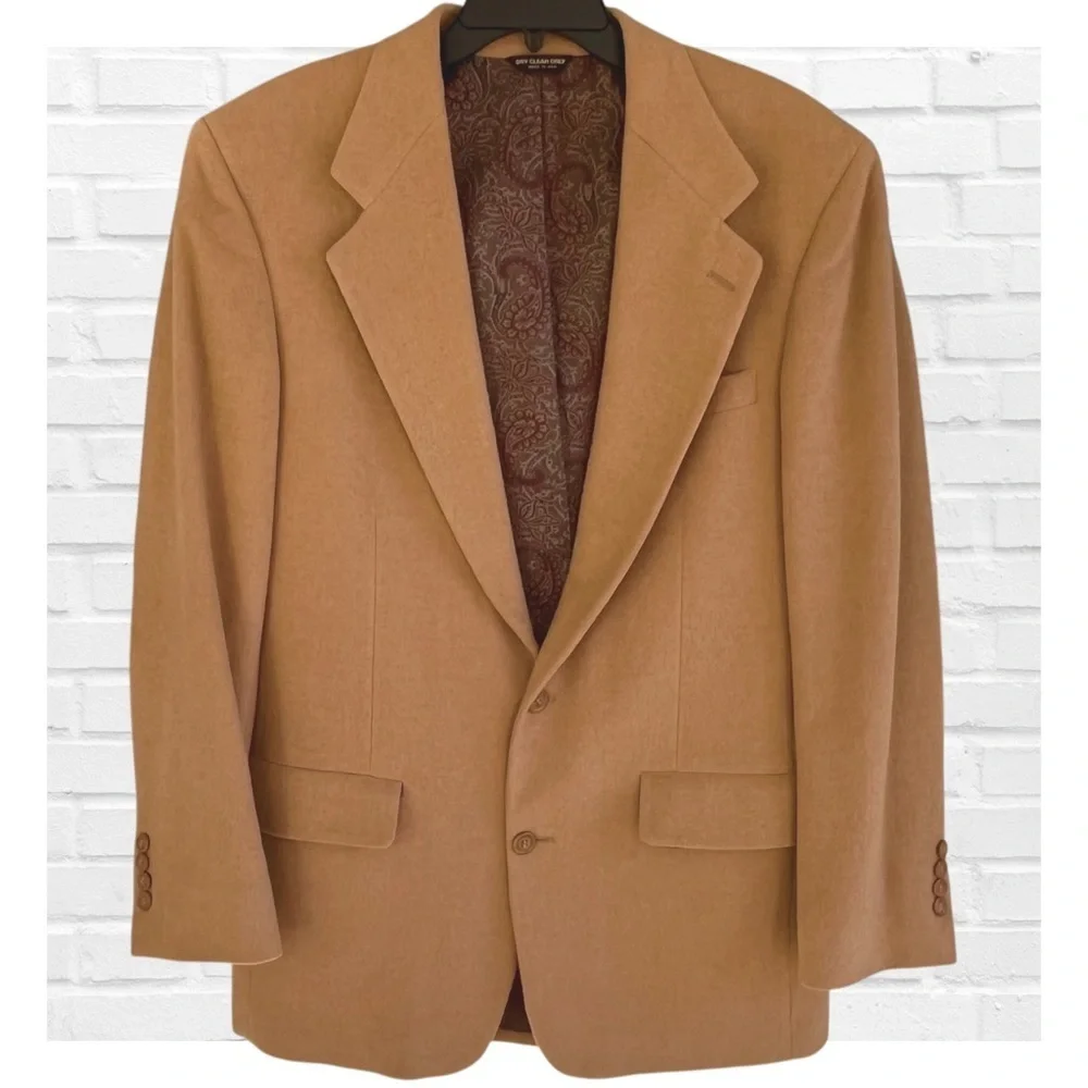 Vintage Lord & Taylor Bill Blass Camel Hair Suit Jacket Blazer Old Money Preppy